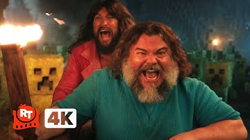 A Minecraft Movie (2025) 4K - Creeper Minecart Chase | Movieclips