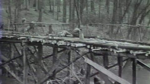 Vintage Army Corps of Engineers Timber Trestle Bridge Construction Project Film