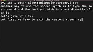 How to use the 'say' command on a single line [Beatboxing in macOS Terminal]