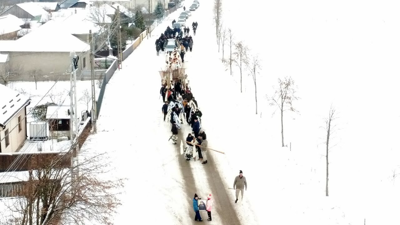 Înmormântare Eleonora Goraș - Șerbăuți-Suceava - vedere aeriană
