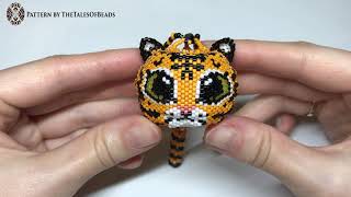 Details Beaded Tiger Pattern Peyote Stitch Ornament / Seed Bead Zodiac Animals Patterns Guide