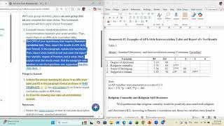 01 Excel Homework 2 Introduction (Correlation)