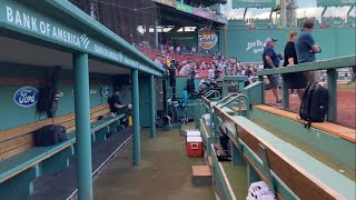 Walk through Yankees dugout at Fenway Park
