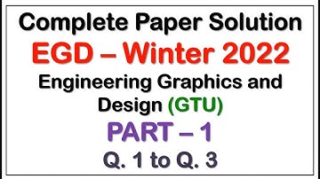 EGD Paper Solution | Winter 2022 | Part - 1 | GTU