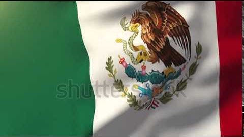 Mexico flag waving in the wind. Looping sun rises style. Animation loop Stock video by