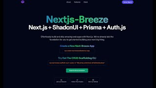 Next.js Breeze: Project Starter for Next.js + Crud Scaffolding CLI