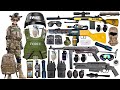 Special Forces military toy gun set unboxing, Submachine gun,hunting rifle,Barrett sniper rifle,bomb