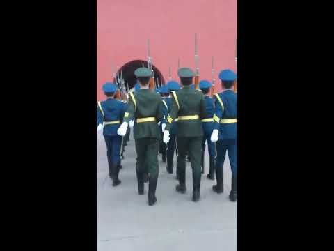 Chinese Soldiers Singing While Marching In Beijing
