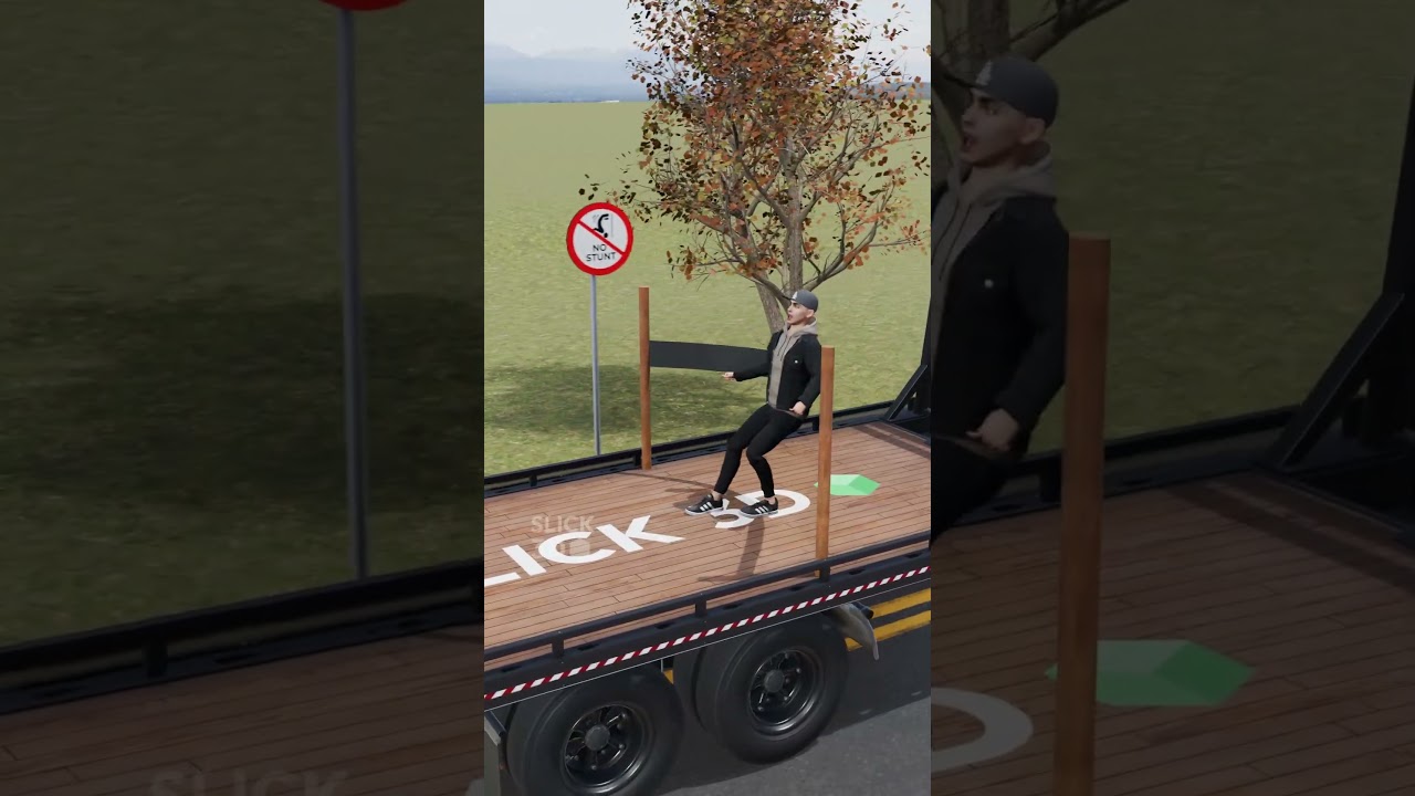 What happens if you jump backwards from a moving truck?🤔🤸‍♂️ #physics #slick3d #relativevelocity #3d