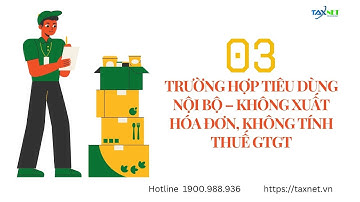 03 TRƯỜNG HỢP TIÊU DÙNG NỘI BỘ  KHÔNG XUẤT HÓA ĐƠN, KHÔNG TÍNH THUẾ GTGT