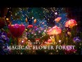 Magical forest music  beautiful flower forest space  relax rest  enjoy a good nights sleep 
