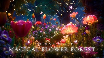 Magical Forest Music + Beautiful Flower Forest Space | Relax, Rest & Enjoy a Good Night