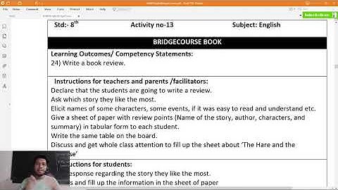 Bridge Course 8th English 13 - Activity