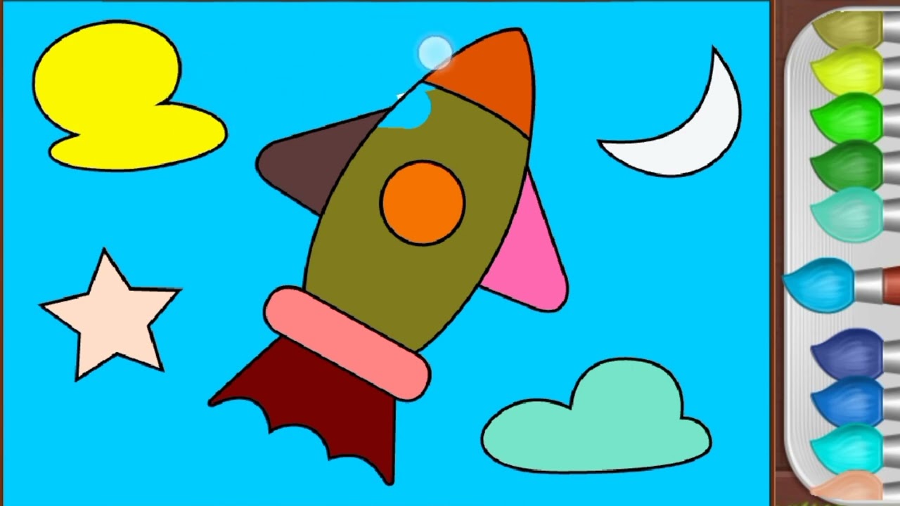 rocket colouring drawing| rocket colouring video|