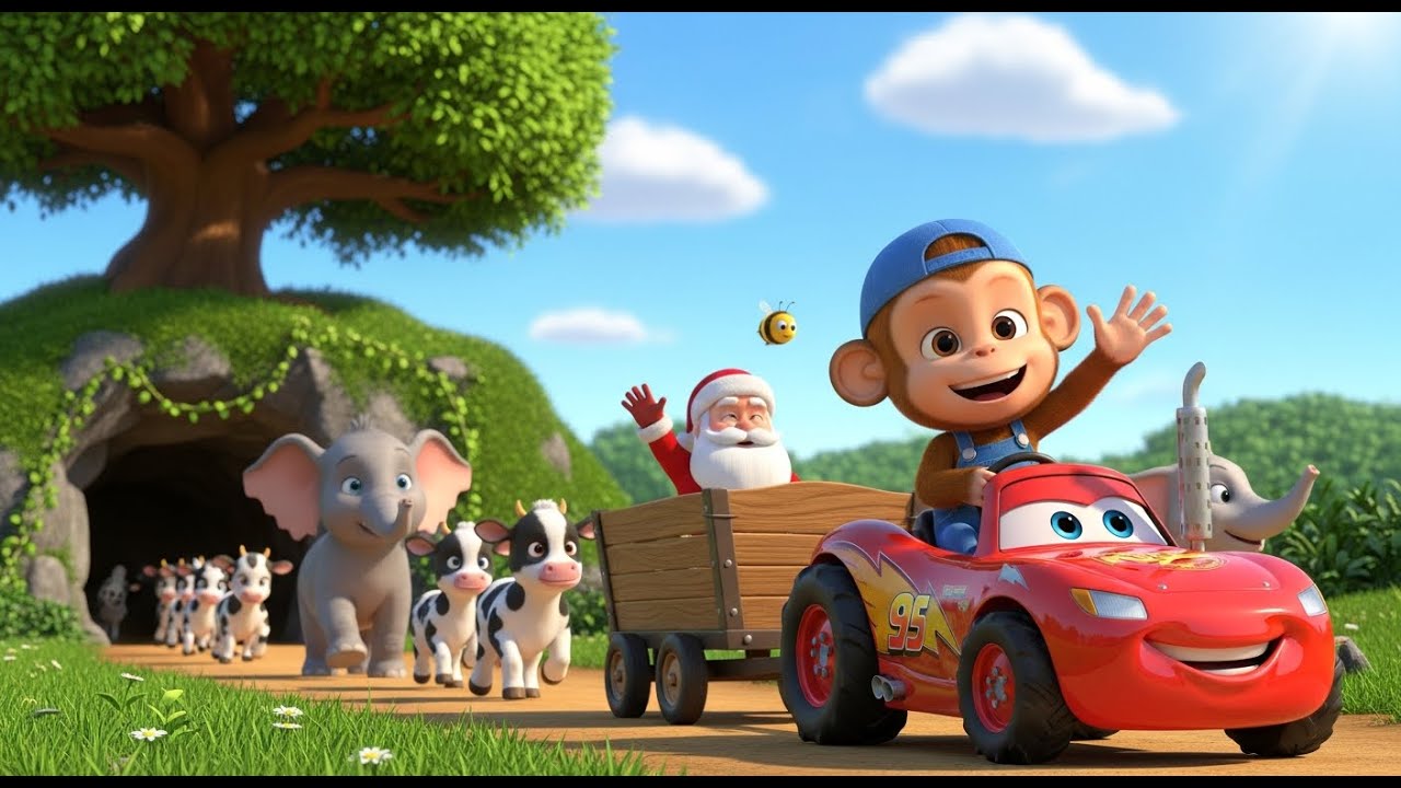 Baby Monkey Saves the Farm at Christmas! 🎄🐵🚚 Delivering Gifts Together