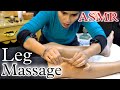 Kneecalf foot leg tissues reflexology with smoky oilankle  skin cracks by asmr cosmic lady