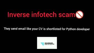 Inverse infotech Pvt Ltd || Python developer position || Scam🚫