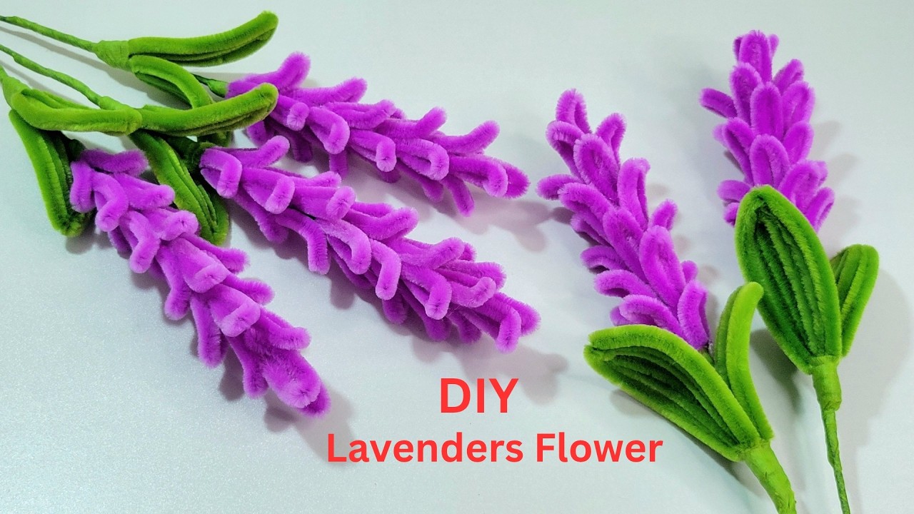 DIY Pipe Cleaner Lavenders flower | Easy to Make for Everyone Handmade Flowers Tutorial Tips.