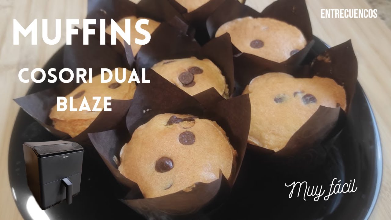 🧁 ¡MUFFINS en FREIDORA DE AIRE! 🧁 Recetas COSORI DUAL BLAZE 📝FÁCIL!! Airfyer⚡ Freidora sin aceite