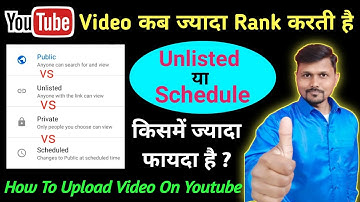 What Is The difference between Private Scheduled Public And Unlisted On Youtube
