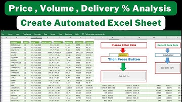 Equity Cash Bhav Copy | Price volume delivery % analysis | Create Automated Excel Part 2