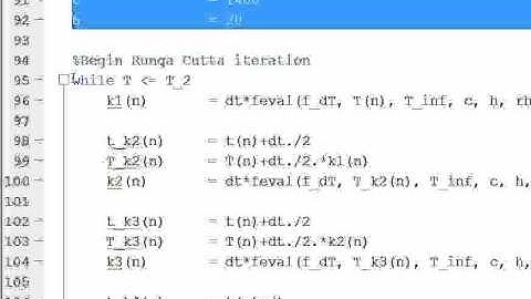 MATLAB Runge Kutta 4th order using Inline fuctions