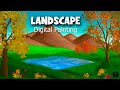 Relaxing Digital Landscape Painting in Procreate | Calm Speedpaint from AI-Inspired Reference
