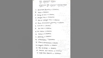 TS eamcet 2023 maths 1B chapter wise weightage