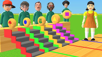 Squid Game vs Scary Teacher 3D Unlock Key Dalgona Candy Shapes Wheel Rolling 6 Times Challenge