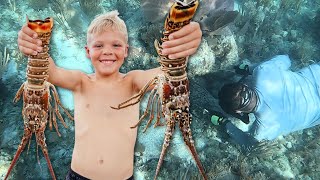 Florida Lobster and Lion Fish Catch, Clean, and Cook!