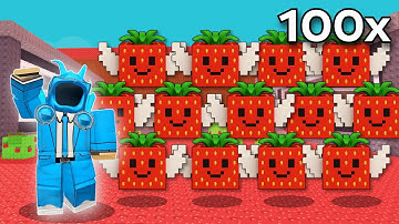 Ik opende 100 STRAWBERRY Lucky Blocks in Steal A Brainrot