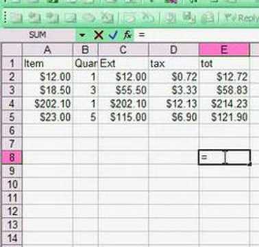 Excel Spread Sheet Basics Using A Formula Youtube