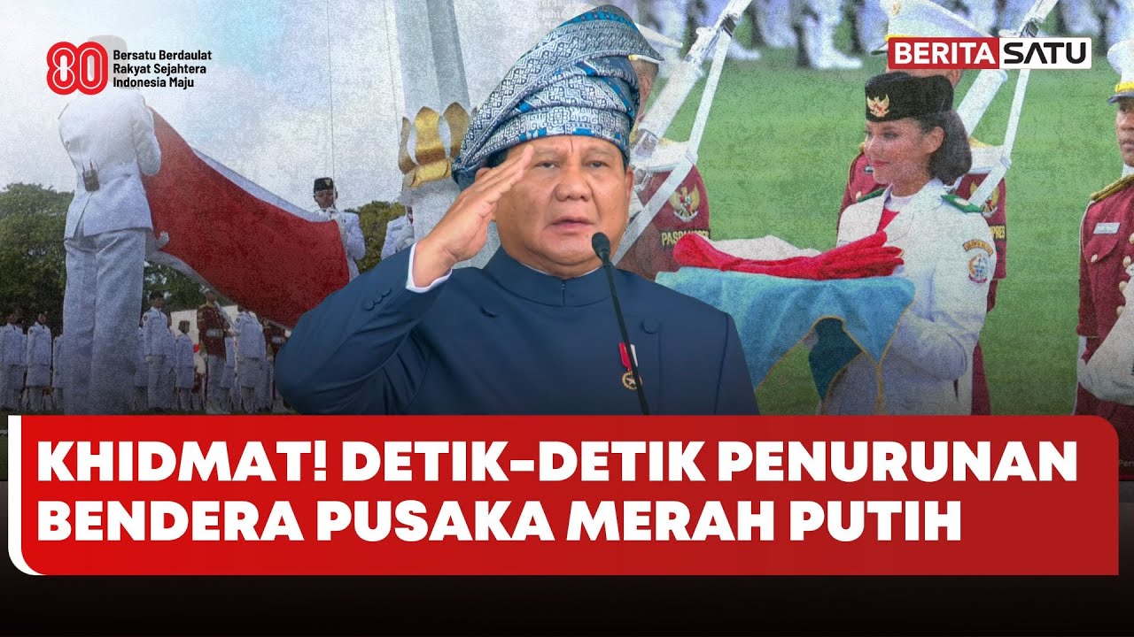 Khidmat! Detik-detik Penurunan Bendera Pusaka Merah Putih #beritasatu