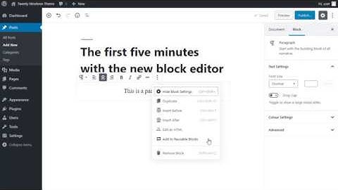 Gutenberg block editor | The basics