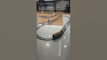 LEGO trains in action! Passenger train on bridge and loop track fun