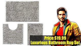 Buy Bathroom Rugs Set Ultra Soft 3 Pieces Bath Rugs Non Slip, Chenille Absorbent Shaggy Bath Mat Set