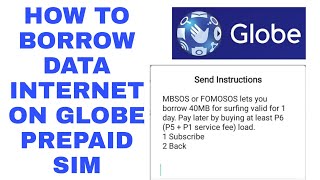 How To Borrow Data Internet On Globe Prepaid Sim? Aug. 23 2022 #TagalogTutorial