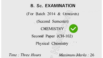 2016 Cdlu BSc 2nd Sem Physical Chemistry Question Paper