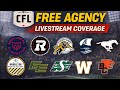 CFL 2026 Free Agency Live Stream