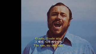 O Sole Mio -Luciano Pavarotti 나의 태양이여 Italian, English & Korean caption 이태리어, 영한자막 Resimi