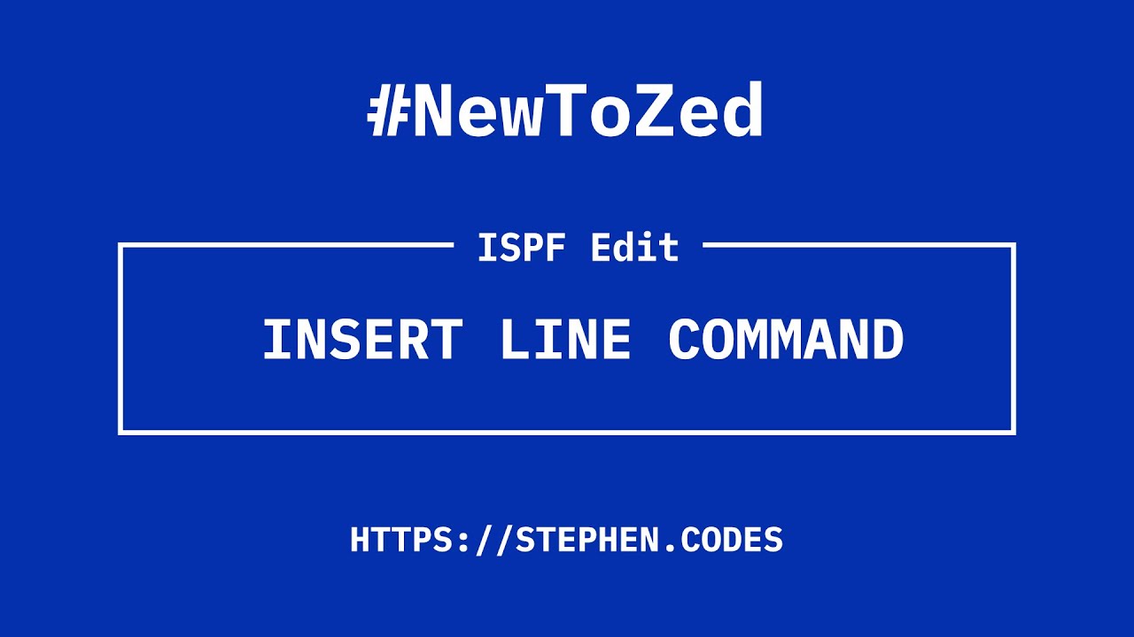 How to Insert a Line in ISPF Edit - YouTube