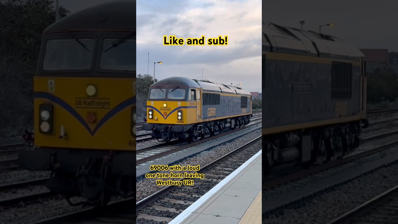 69006 with a loud one tone horn leaving Westbury UR! 24/10/25!