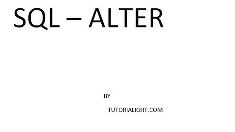 SQL ALTER TABLE