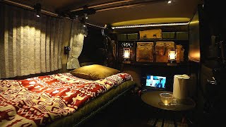 [68] Secret car camping｜Cold night with light snowfall｜Relaxing with the sound of the wind｜ASMR
