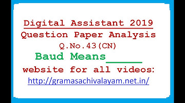 DIGITAL ASSISTANT || QUESTION PAPER ANALYSIS || Q.NO. 43