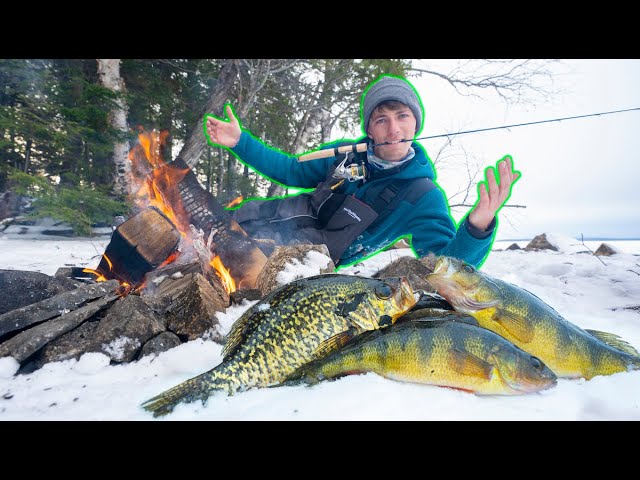 Polar Plunge Ice Fishing CHALLENGE! (Fell through) 