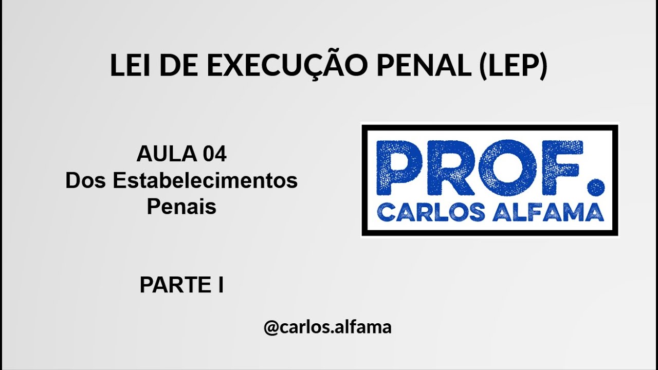 Aula 04 | Lei de Execução Penal | Dos Estabelecimentos Penais - Parte I