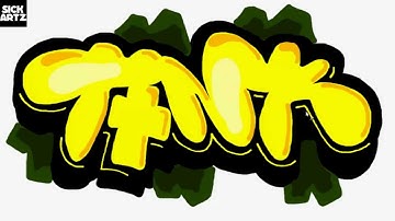 HOW TO DRAW GRAFFITI TONK SPEED PAINTING TUTORIAL SKETCH LEARN MS PAINT LERNEN BLACKBOOK LETTERS