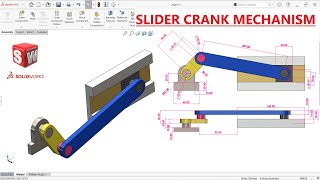 Slider crank mechanism design in SolidWorks | Solidworks Tutorial