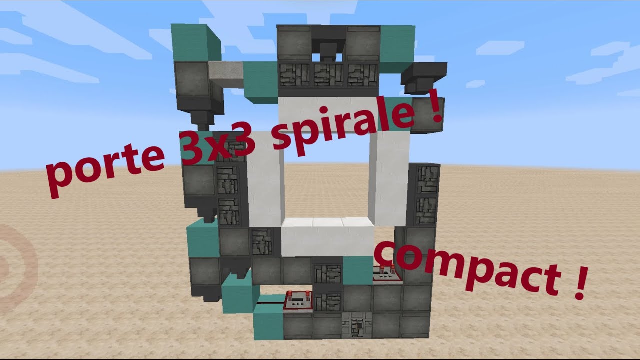 La porte 3x3 spirale de allcraftOr ! | Minecraft tutoriel redstone